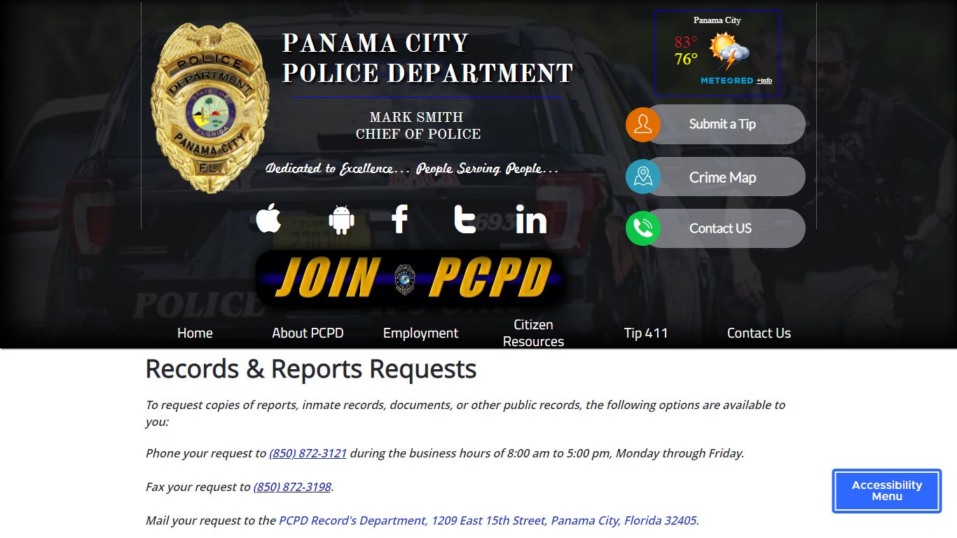 Public Records Request - Panama City Police